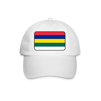 Terschelling-Flaggenlogo – Inselkleidung - Baseballkappe - Weiß/Weiß - Vorne