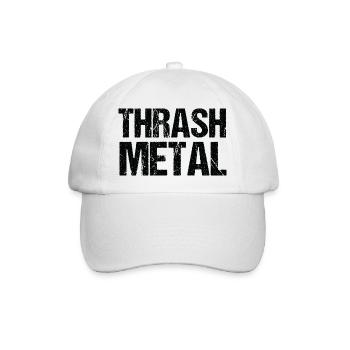 Thrash Metal Bold Typografie - Baseballkappe - Weiß/Weiß - Vorne