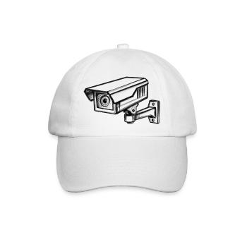 Überwachungskamera Sicherheit - lllustration - Baseballkappe - Weiß/Weiß - Vorne