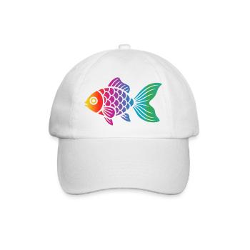 Bunter Fisch | Modernes Meeresmotiv - Baseballkappe - Weiß/Weiß - Vorne