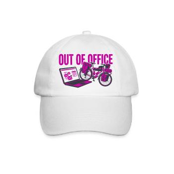 Außer Büro Fahrrad-Tourenshirt - Baseballkappe - Weiß/Weiß - Vorne