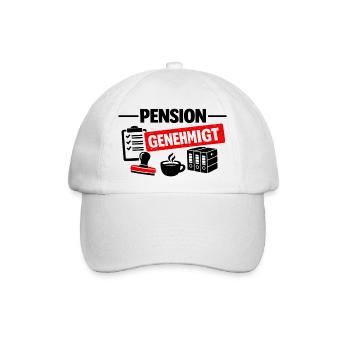 Pension genehmigt - Baseballkappe - Weiß/Weiß - Vorne