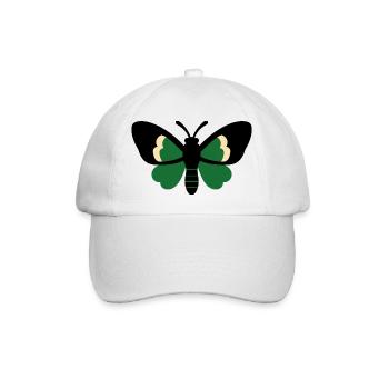 Lucky Moth Botanical Streetwear Design - Baseballkappe - Weiß/Weiß - Vorne