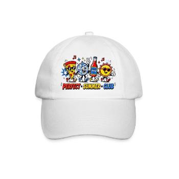  Käse-Pizza, Bierliebhaber, Urlaubsreise, Musik - Baseballkappe - Weiß/Weiß - Vorne