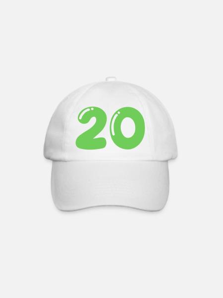 20- - Baseballkappe - Weiß/Weiß