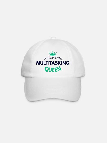 Diplomierte Multitasking Queen Tasse - Baseballkappe - Weiß/Weiß