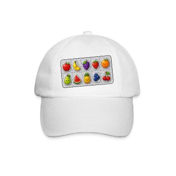 Happy Fruits - Baseballkappe - Weiß/Weiß - Vorne