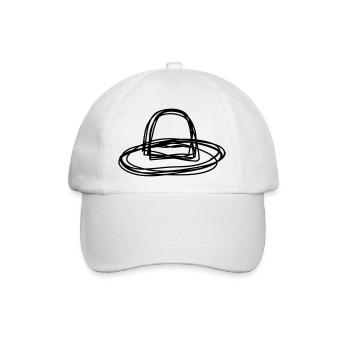Strohhut handgezeichnet - Baseballkappe - Weiß/Weiß - Vorne
