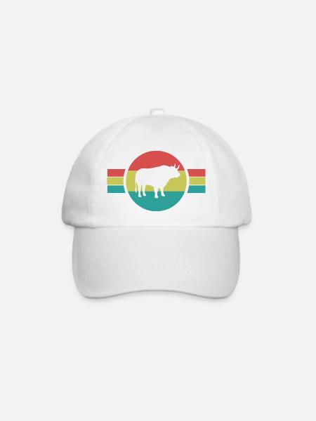 Stier Retro   - Baseballkappe - Weiß/Weiß