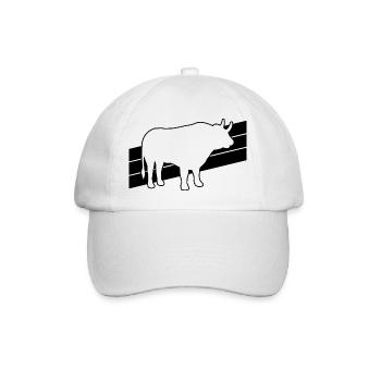 Stier Silhouette - Baseballkappe - Weiß/Weiß - Vorne