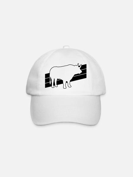 Stier Silhouette - Baseballkappe - Weiß/Weiß