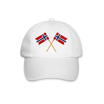 Norwegische Flagge - Baseballkappe - Weiß/Weiß - Vorne