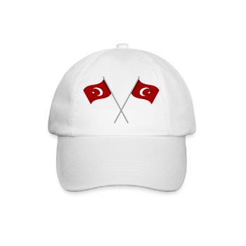 Türkische Flagge - Baseballkappe - Weiß/Weiß - Vorne