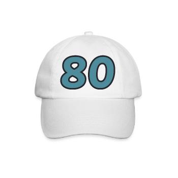 80. 80 JAHRE. 80. JUBILÄUM. 80-JAHRES-JUBILÄUM. - Baseballkappe - Weiß/Weiß - Vorne