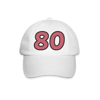 80. 80 JAHRE. 80. JUBILÄUM. 80-JAHRES-JUBILÄUM. - Baseballkappe - Weiß/Weiß - Vorne