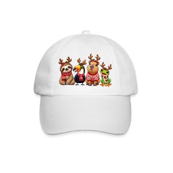 Lustige Weihnachtstiere mit Rentiergeweih - Baseballkappe - Weiß/Weiß - Vorne