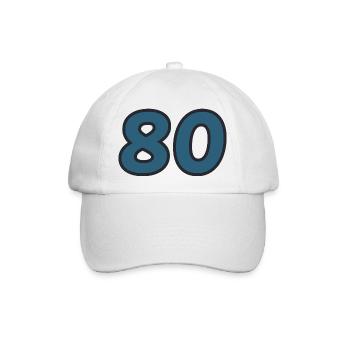 80. 80 JAHRE. 80. JUBILÄUM. 80-JAHRES-JUBILÄUM. - Baseballkappe - Weiß/Weiß - Vorne