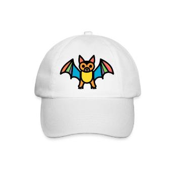 Bunte Halloween Fledermaus - Baseballkappe - Weiß/Weiß - Vorne