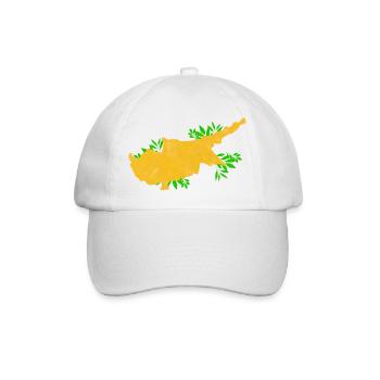 Zypern Flagge - Cyprus Travel- Flaggen Karte  - Baseballkappe - Weiß/Weiß - Vorne