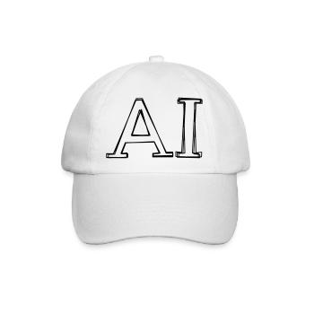 KI handgezeichnet - Baseballkappe - Weiß/Weiß - Vorne