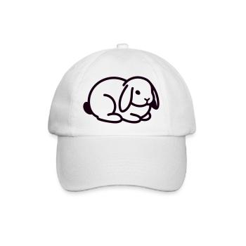 Schlappohr Hase Kaninchen Icon - Baseballkappe - Weiß/Weiß - Vorne