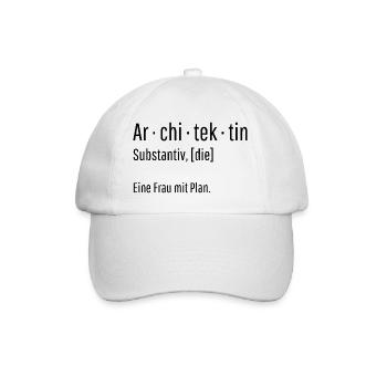 Architektin Substantiv Definition Geschenk - Baseballkappe - Weiß/Weiß - Vorne