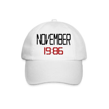 40. Geburtstag November 1986 - Baseballkappe - Weiß/Weiß - Vorne