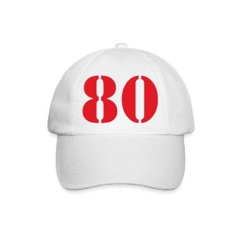 80. 80 JAHRE. 80. JUBILÄUM. 80-JAHRES-JUBILÄUM. - Baseballkappe - Weiß/Weiß - Vorne