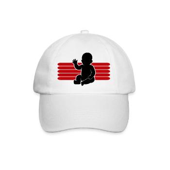 Baby Motiv winken Body Strampler Lustige Sprüche - Baseballkappe - Weiß/Weiß - Vorne
