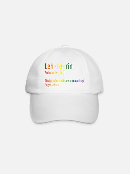 Lehrerin Substantiv Influencerin Lustig Geschenk - Baseballkappe - Weiß/Weiß