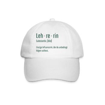 Lehrerin Substantiv Influencerin Lustig Geschenk - Baseballkappe - Weiß/Weiß - Vorne