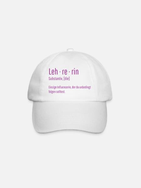 Lehrerin Substantiv Influencerin Lustig Geschenk - Baseballkappe - Weiß/Weiß