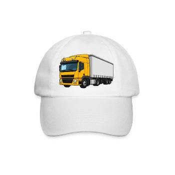 Gelber Lastwagen Illustration - Baseballkappe - Weiß/Weiß - Vorne