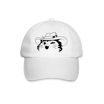 Katze Cowboy Humor - Baseballkappe - Weiß/Weiß - Vorne