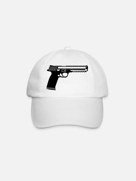 gun - Baseballkappe - Weiß/Weiß