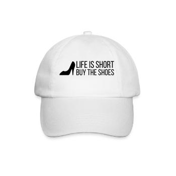Life is Short. Buy the Shoes! (2015) - Baseballkappe - Weiß/Weiß - Vorne