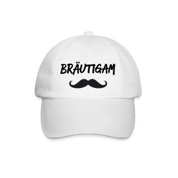 Bräutigam Crew Moustaches - Baseballkappe - Weiß/Weiß - Vorne