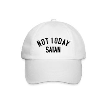 Not today Satan - Baseballkappe - Weiß/Weiß - Vorne