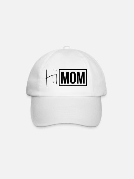 hi mom - Baseballkappe - Weiß/Weiß