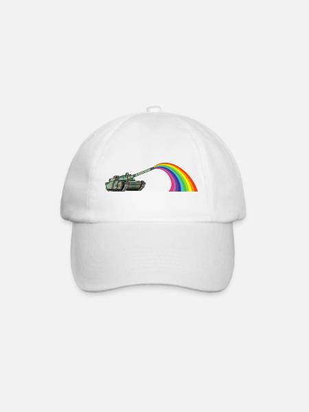 Regenbogenpanzer - Baseballkappe - Weiß/Weiß