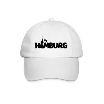 Hamburg am Hamburger Hafen - Baseballkappe - Weiß/Weiß - Vorne