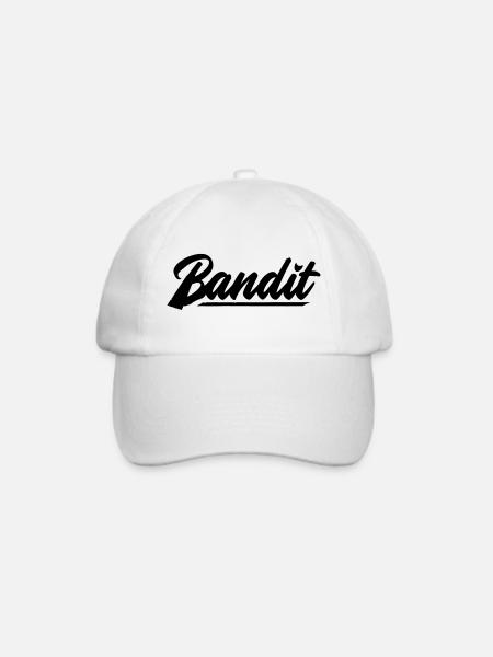 bandit motorrad rebell patch sticker aufkleber - Baseballkappe - Weiß/Weiß