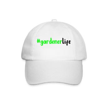 Gardener Life Hashtag Gardenerlife Gardening - Baseballkappe - Weiß/Weiß - Vorne