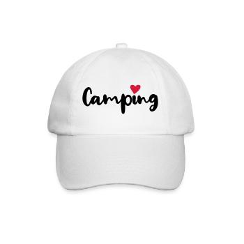 Camping Camper Herz Sommer Urlaub Wohnmobil Fan - Baseballkappe - Weiß/Weiß - Vorne