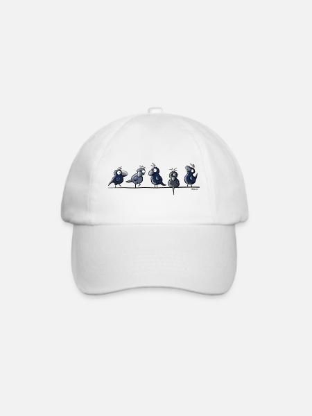 Funny Raben - Baseballkappe - Weiß/Weiß
