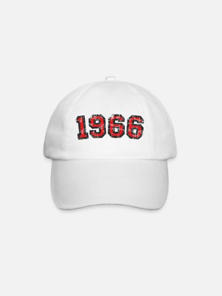 Jahr 1966 Geburtstag Jahrgang Design (Rot) - Baseballkappe - Weiß/Weiß