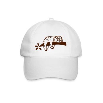 Faultier 2 - Baseballkappe - Weiß/Weiß - Vorne