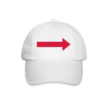 Roter Pfeil nach rechts - Baseballkappe - Weiß/Weiß - Vorne