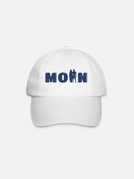 Moin mit Surfer - Baseballkappe - Weiß/Weiß