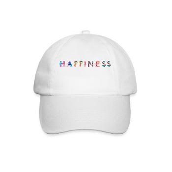 Glück, Happiness - Baseballkappe - Weiß/Weiß - Vorne